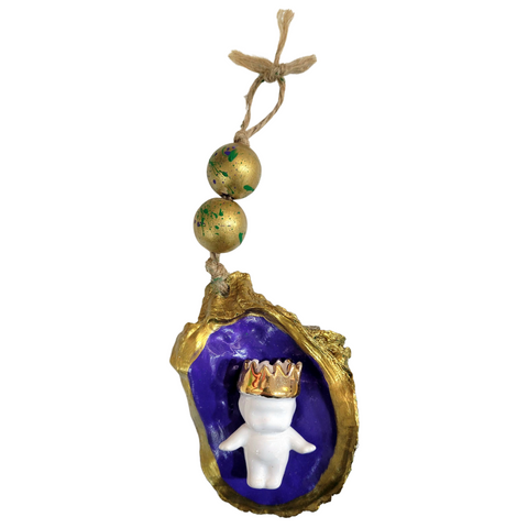King Cake Baby Oyster Ornaments