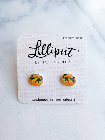 Tiny King Cake Earrings