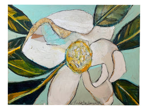 "LA Magnolia with Texture and Soft Teal" 22X30