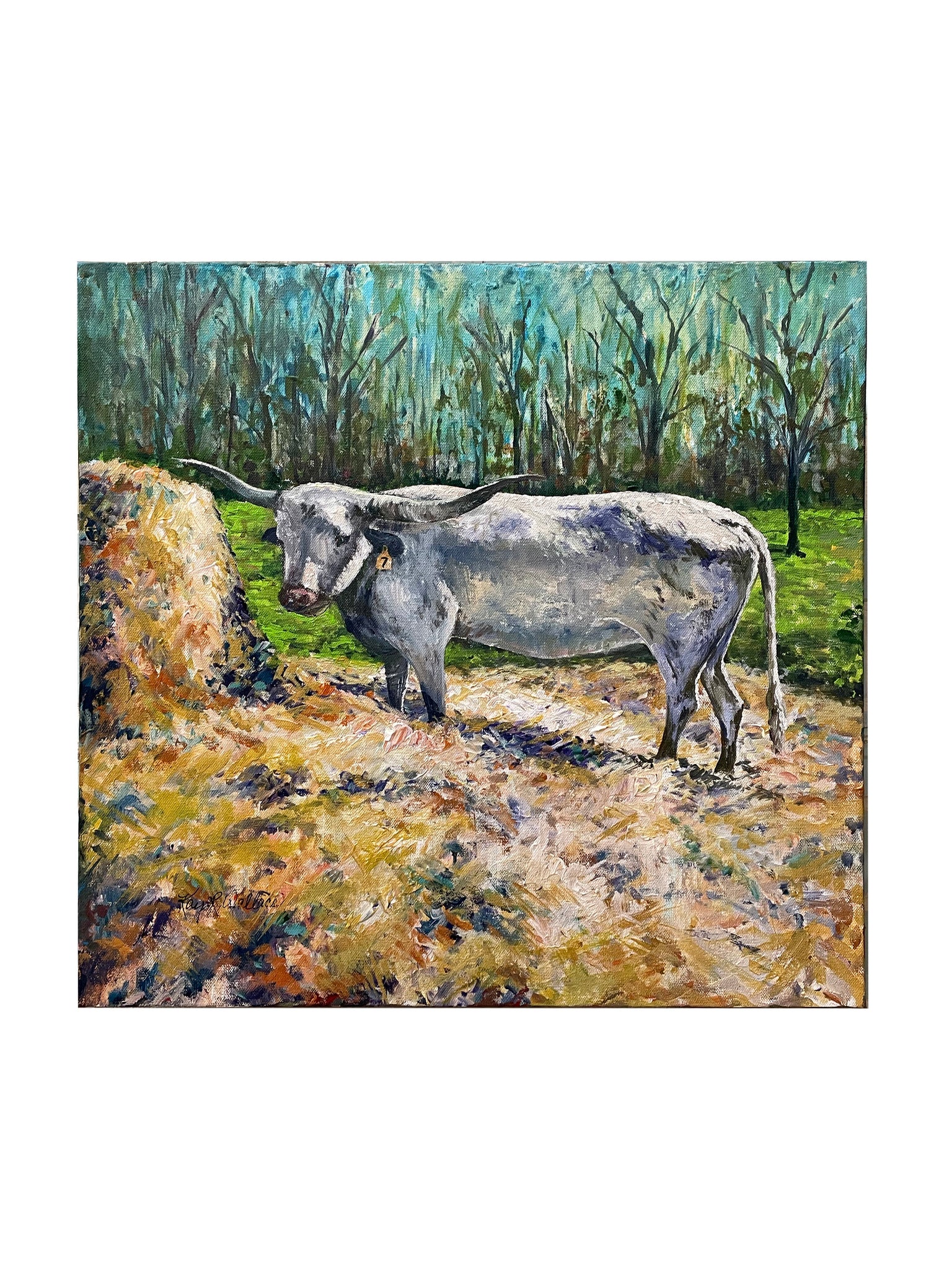 "Longhorn Seven Heaven" 20x20