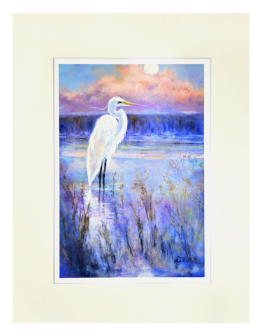 "Louisiana Moonlit Marsh" Matted Fine Art Reproduction