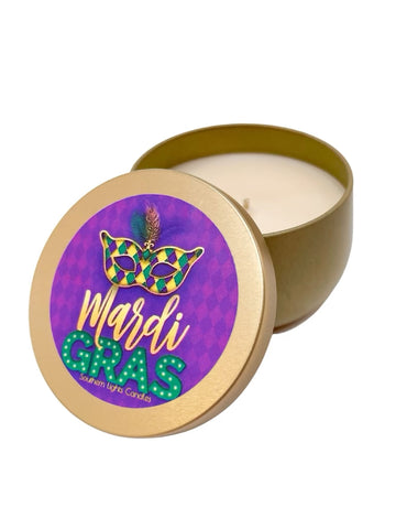 Mardi Gras Candle Tin