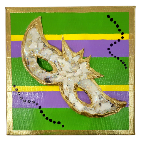 Mardi Gras Mask Oyster Collage 6x6