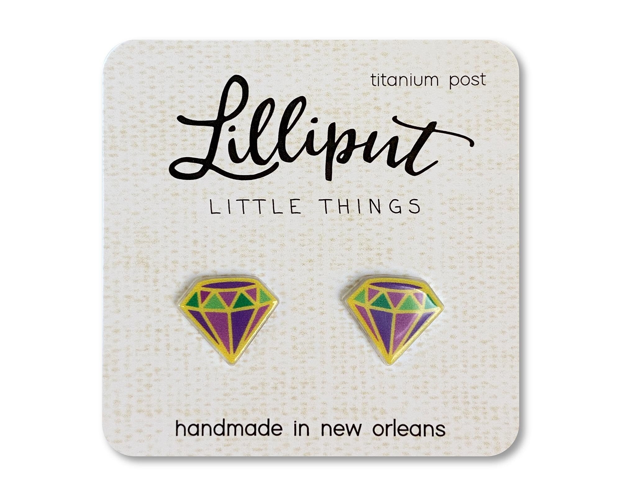 Tiny Mardi Gras Diamond Earrings