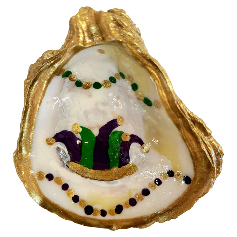 Mardi Gras Jester Hat Gilded Oyster Shell