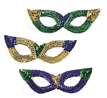 Mardi Gras Sequin Cat Eye Mask