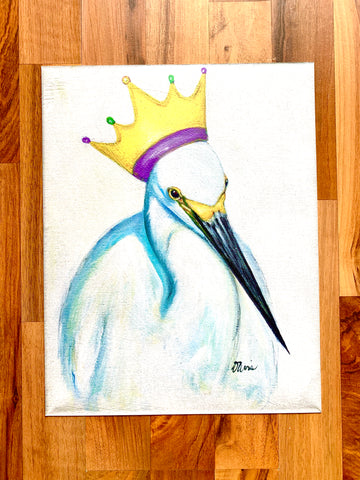 Mardi Gras Egret 11X14 Print - 318 Art and Garden