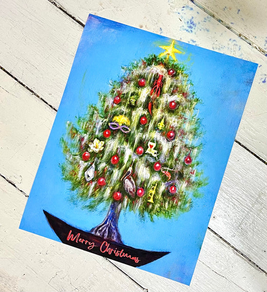 "Merry Christmas from Louisiana" Giclee Art Print by Carla Davis