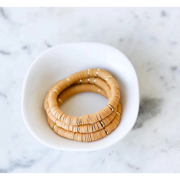 Gold Disc Heishi Color POP Bracelets