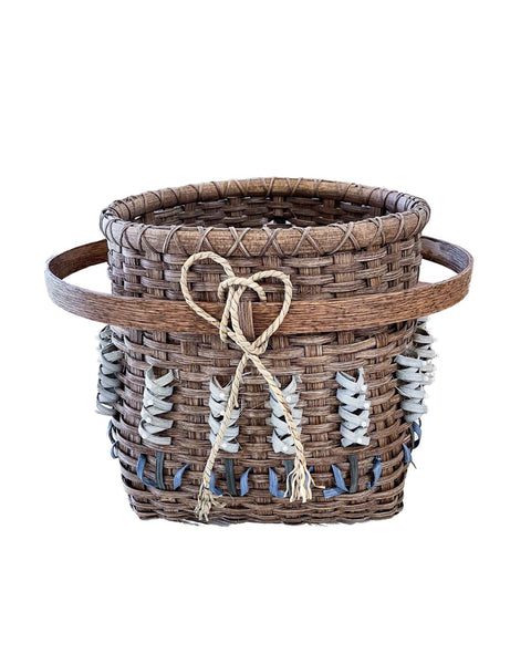 Oval Handle Basket with Flowers