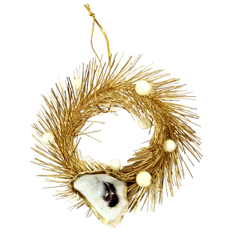 Gold Oyster Wreath Ornament