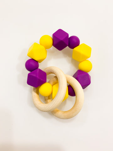Purple and Gold Gameday Teether