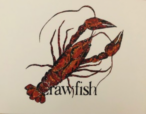 "Crawfish Print" 8x10 by Kay Wallace - 318 Art and Garden