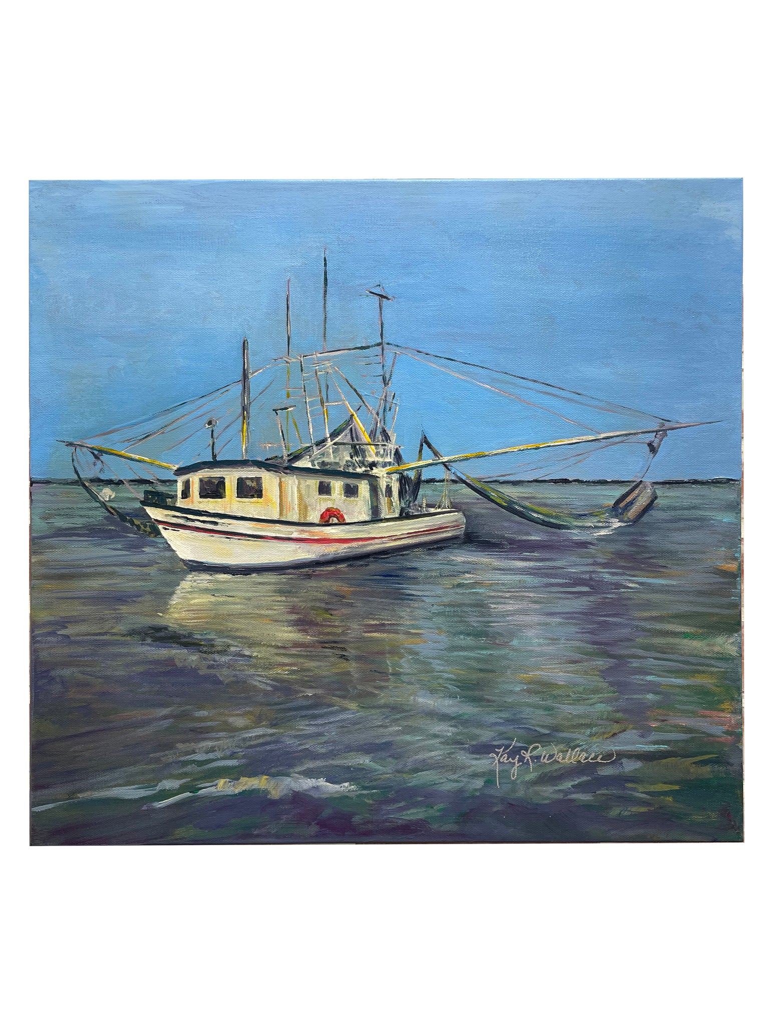 "Shrimping Blues" Acrylic 20x20