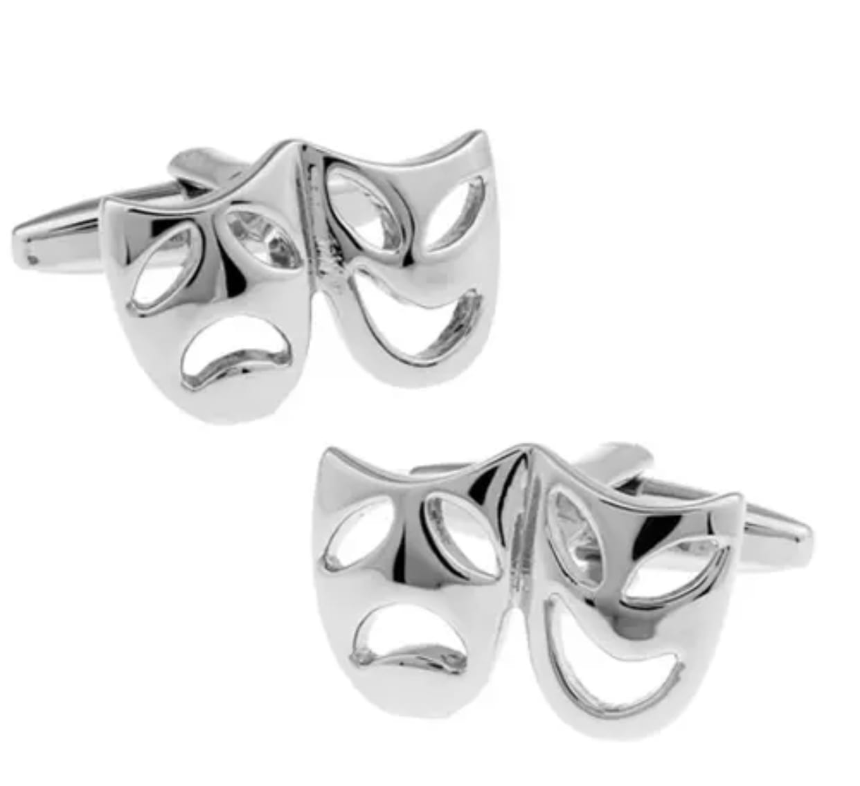 Silver Mardi Gras Mask Cufflinks