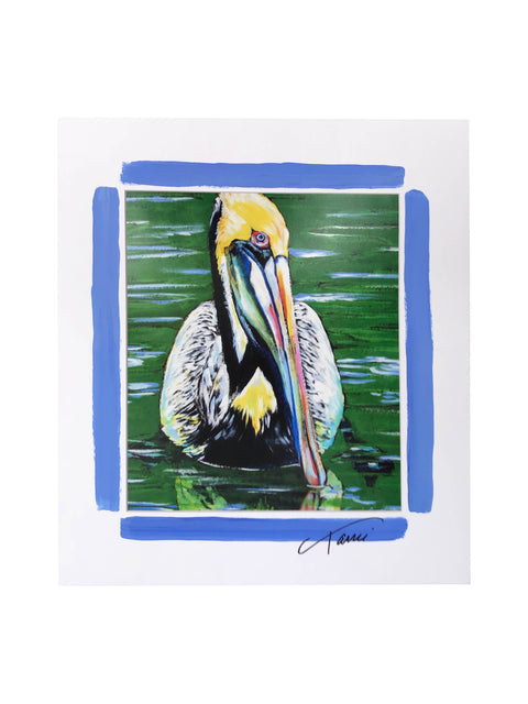 "Swimming Pelican" Print