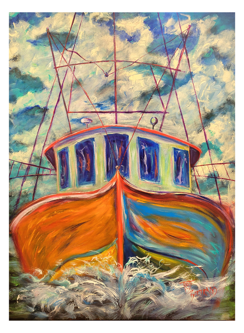 "Shrimp Boat" Acrylic on Gallery Wrapped Canvas 30x40