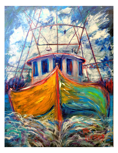 "Shrimp Boat" Acrylic on Gallery Wrapped Canvas 18x24