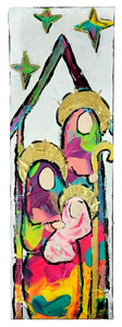 "The Stars are Brightly Shining" Mixed Media on Gallery Wrapped Canvas, 4x12