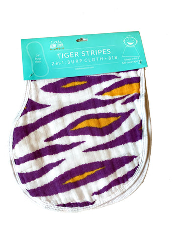 Tiger Stripes 2-in-1 Burp Cloth and Bib - 318 Art and Garden