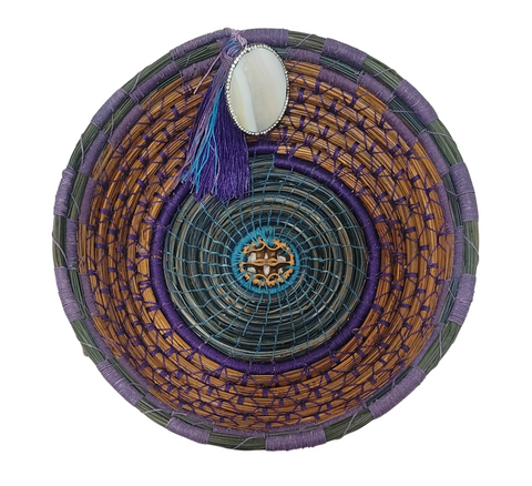 Long Pine Needle Handwoven Basket #12
