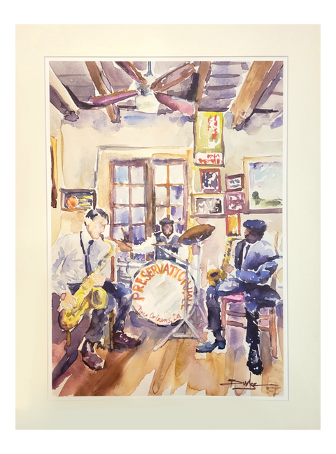 "Preservation Jazz Band" Matted Fine Art Reproduction