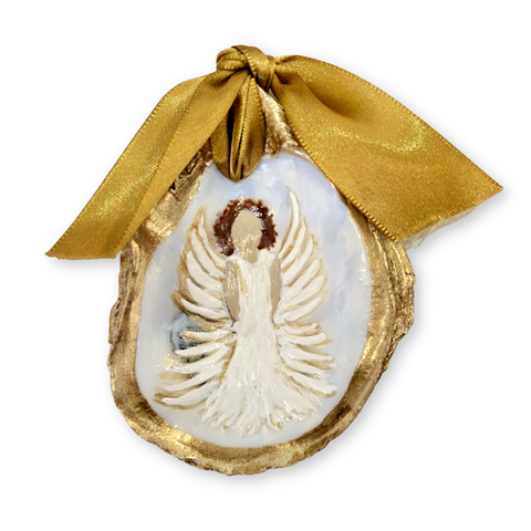 Angel Oyster Hand Painted Ornament