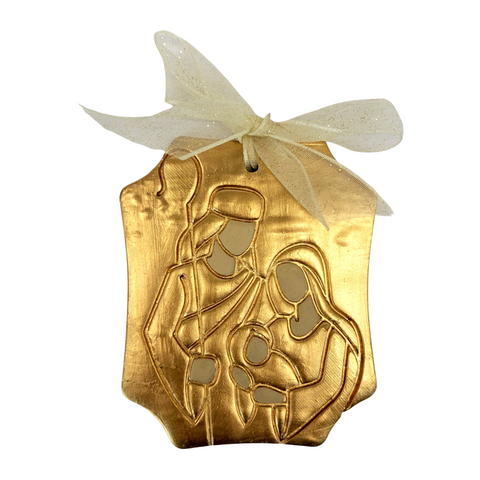 Gold Holy Family Ornaments