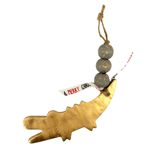 Gold Alligator Dangle Ornament
