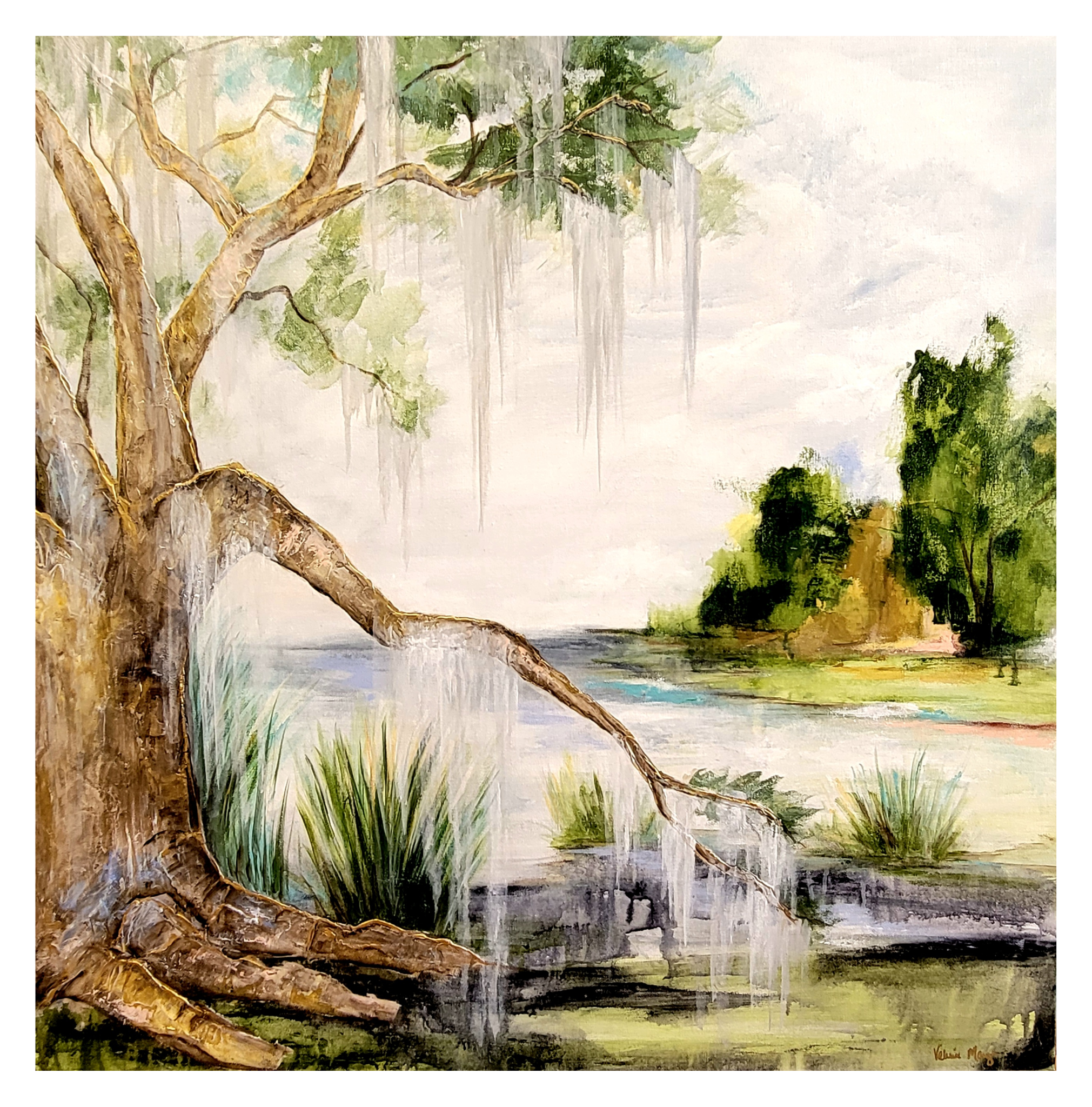"Marsh Scapes II" Mixed Media on Canvas, 36x36