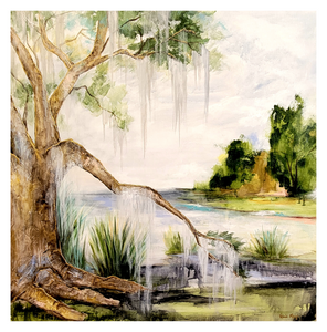 "Marsh Scapes II" Mixed Media on Canvas, 36x36