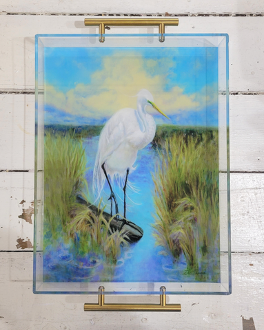 "Louisiana Marsh Hunter" Acrylic Tray