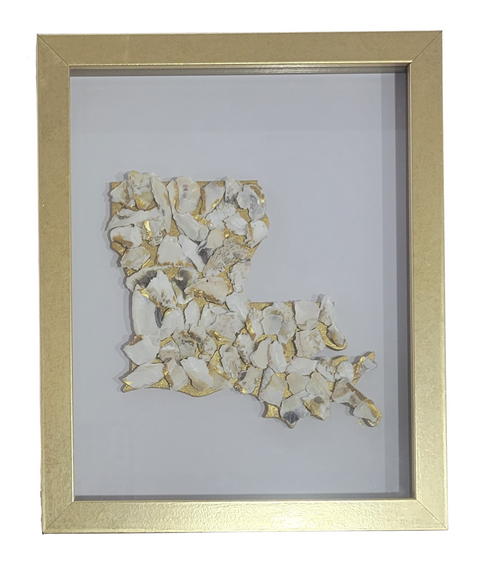 Framed Louisiana Oyster Art 8x10