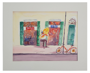 "PoBoys With A Slice Of Jazz" Matted Watercolor by Jun Chen 14x17