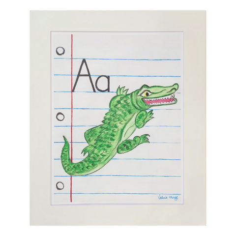 "The Cajun ABCs—Alligator" Matted Fine Art Reproduction