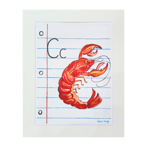 "The Cajun ABCs—Crawfish" Matted Fine Art Reproduction
