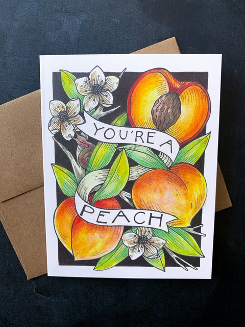 "You're a Peach" Greeting Card