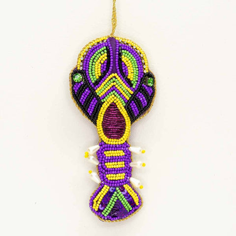 Mardi Crawfish Beaded Ornament