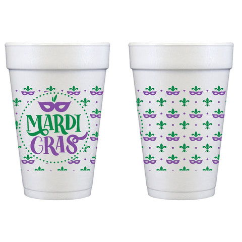 Mardi Gras - Mask Wrap - Styrofoam Cup (10 ct bag)