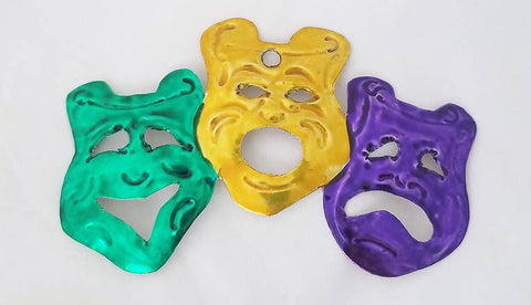 Tin Comedy and Tragedy Mask for Mardi Gras