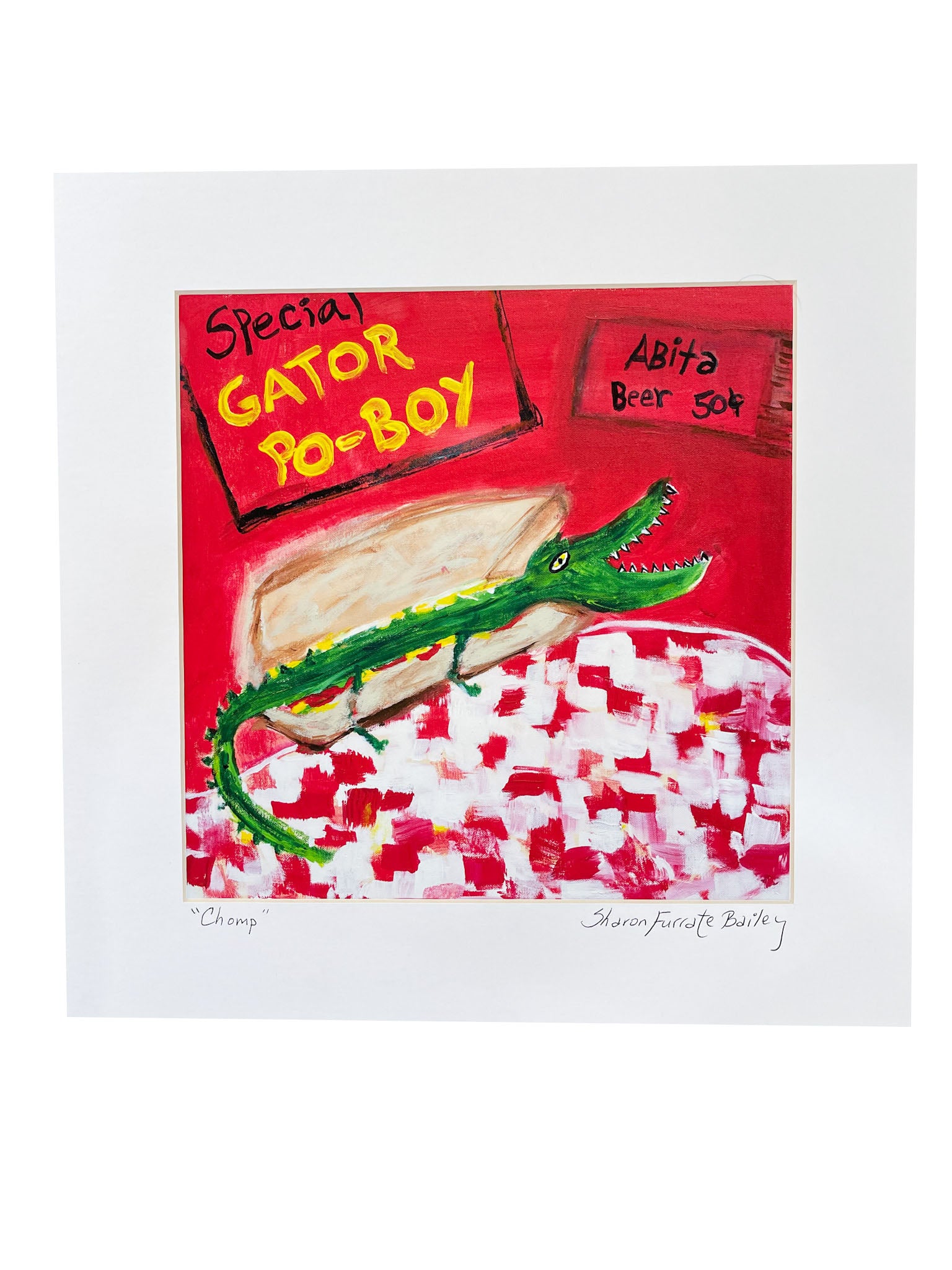 "Gator PoBoy" 14x14  Print