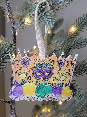 King Cake Crown Ornament