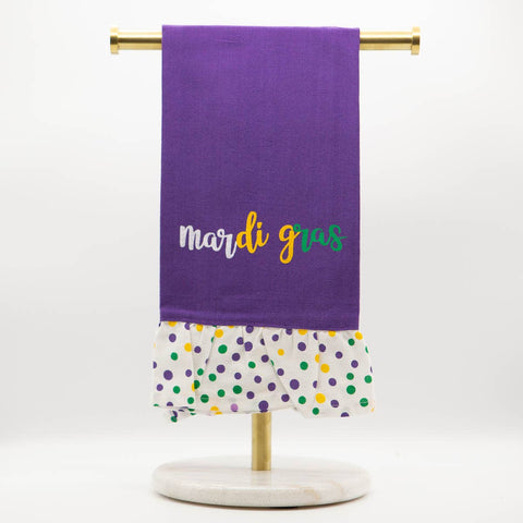 Mardi Gras Krewe Ruffle Hand Towel