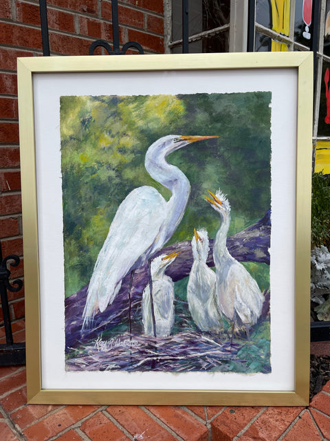 "Feeding Time" by Kay Wallace, Framed 23x28