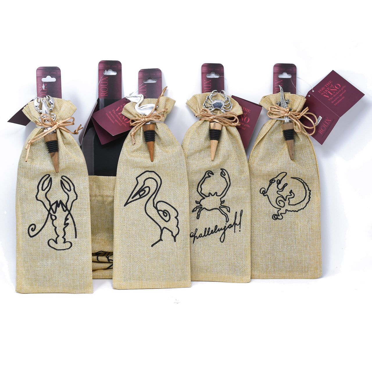 Burlap Wine Bag with Matching Stopper